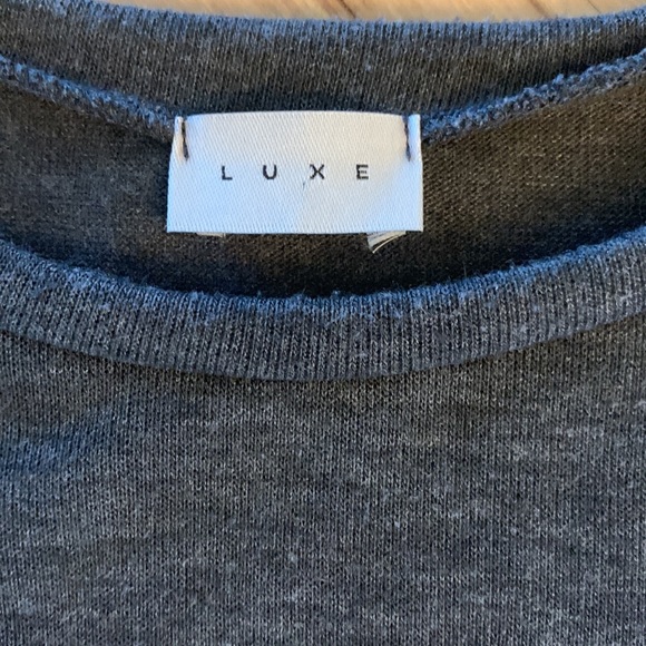 Oversized Luxe Gray Top Ruffle Tiered Bell Sleeve Knit Womens Small Roomy - Picture 5 of 9